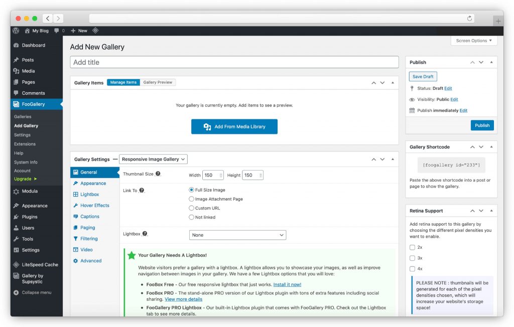 upload your images - WP gallery plugin