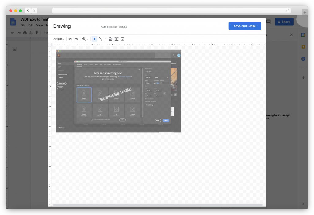 watermark in google docs