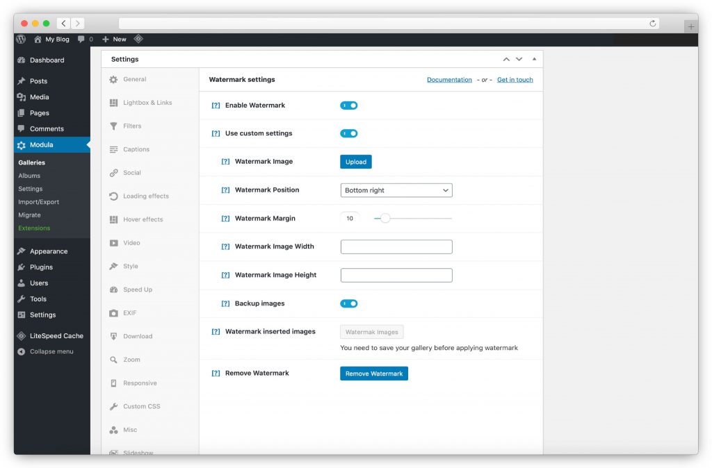 watermark with Modula