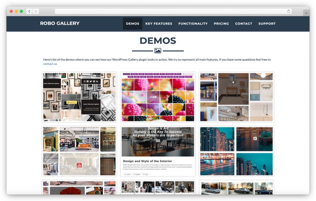 RoboGallery interface - WP gallery plugin
