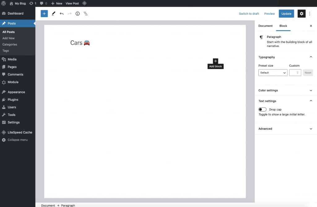 Create an image gallery in WordPress
