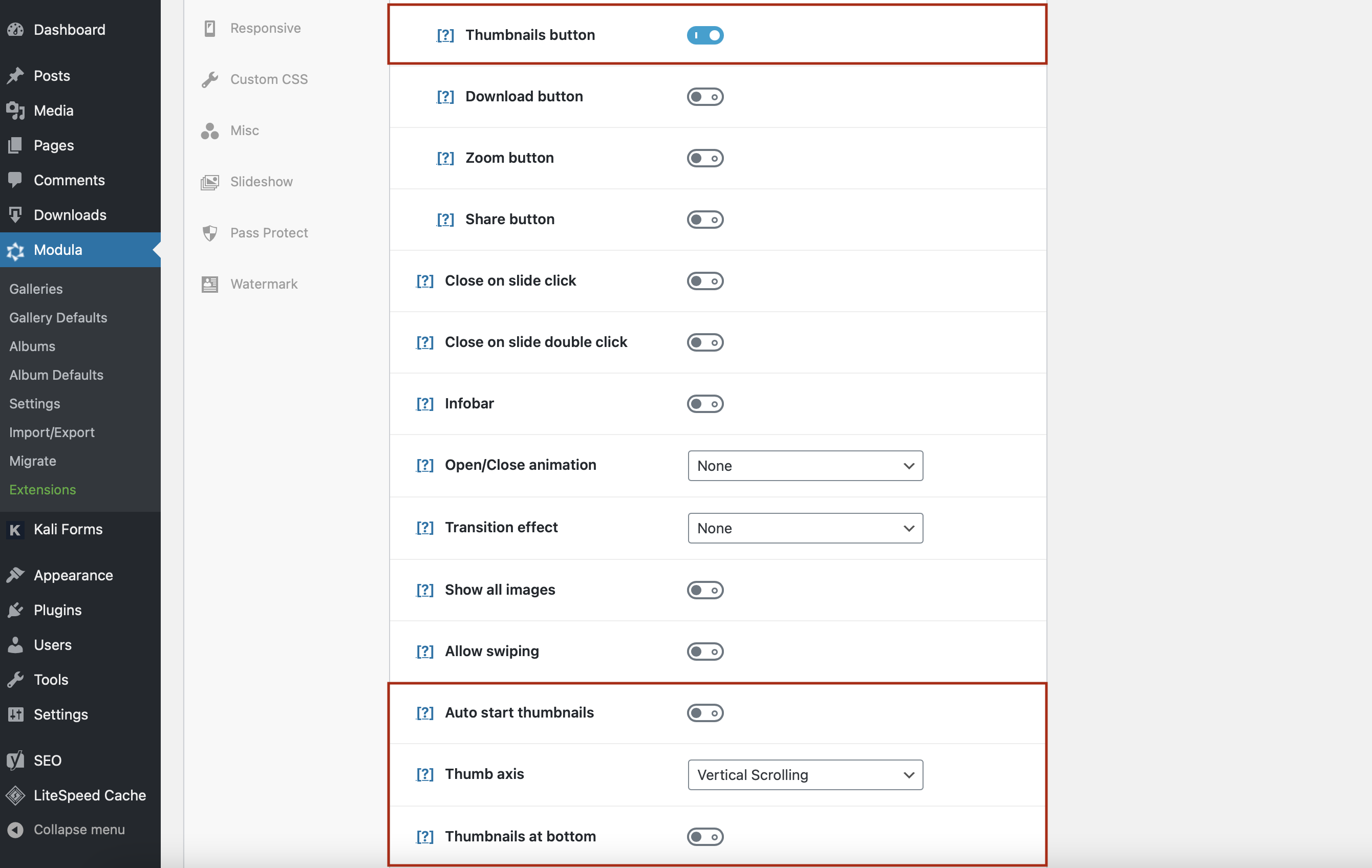 Add thumbnails to your image gallery