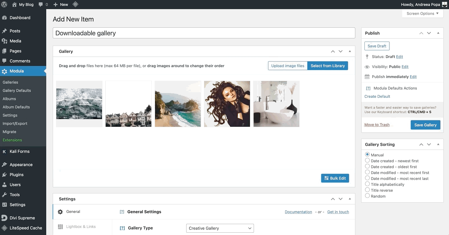 Custom grid gallery type