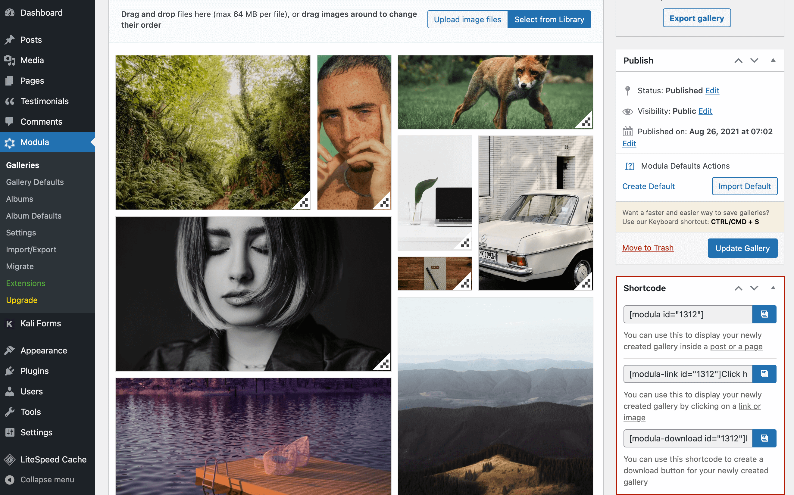 password protected gallery shortcode