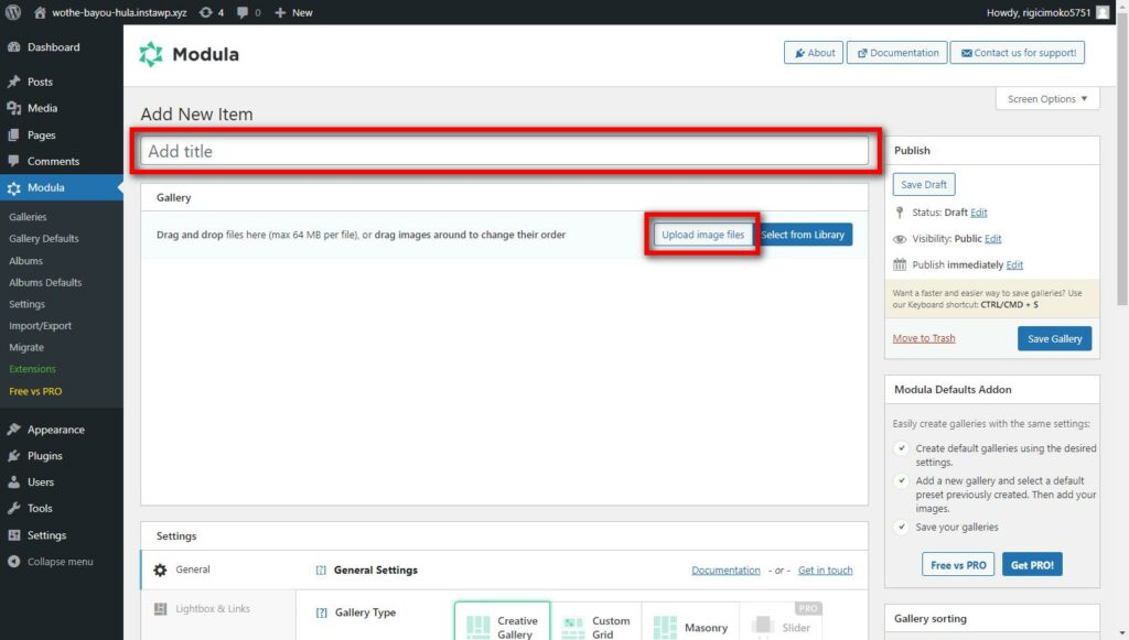 Give your new gallery a title