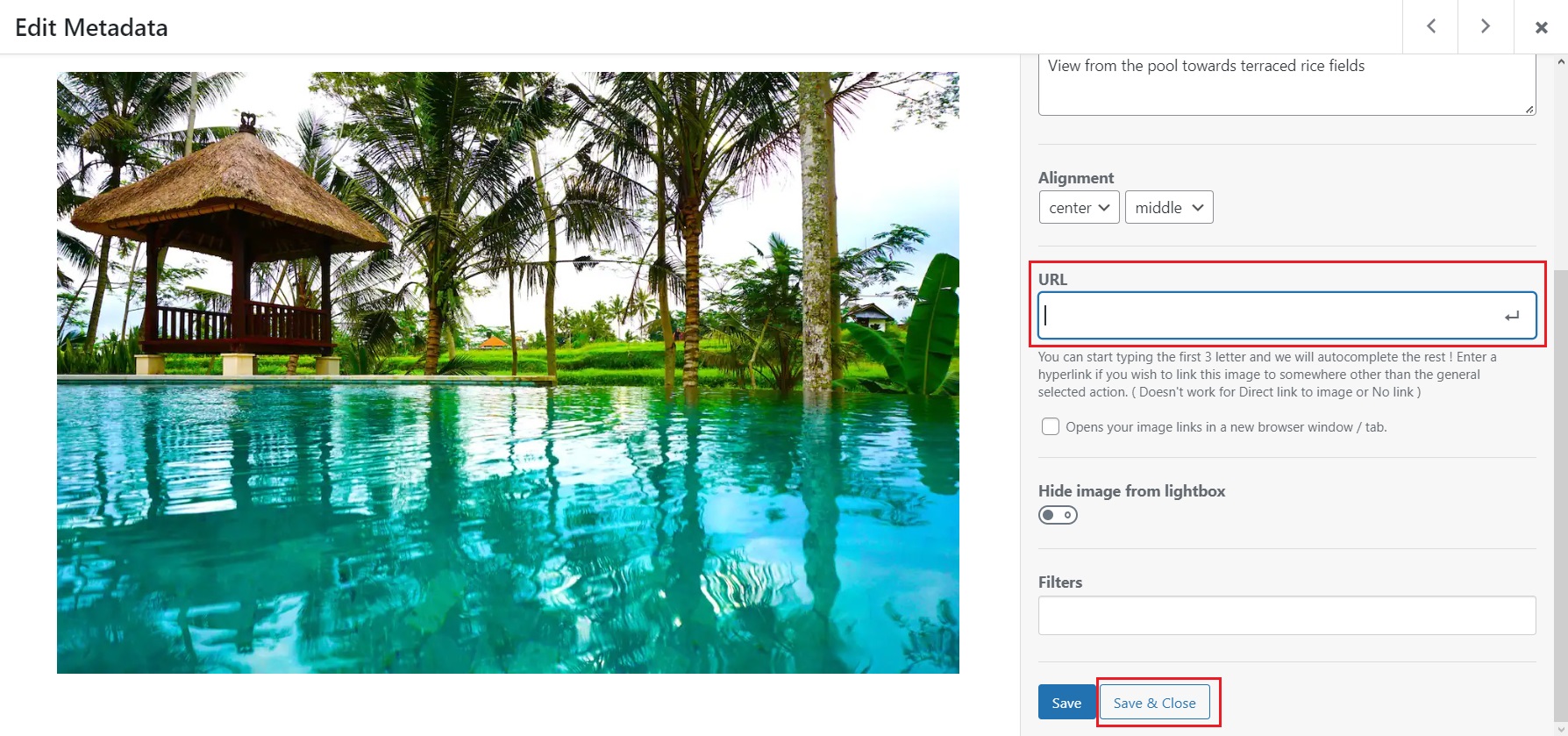 Adding URL to an image