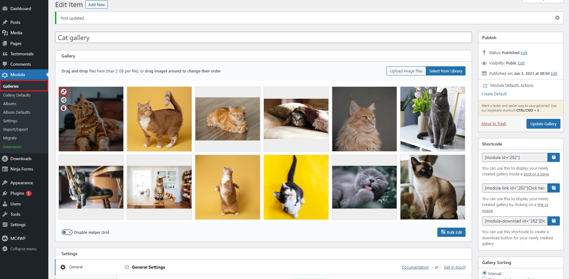 Enter gallery image edit mode