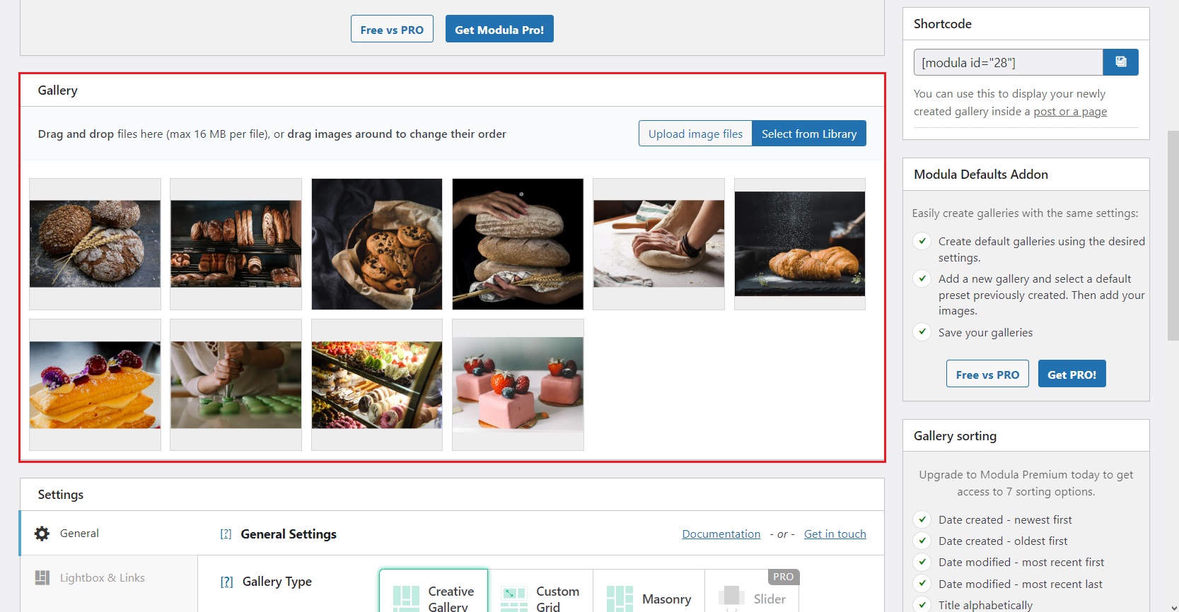 Uploaded images in gallery