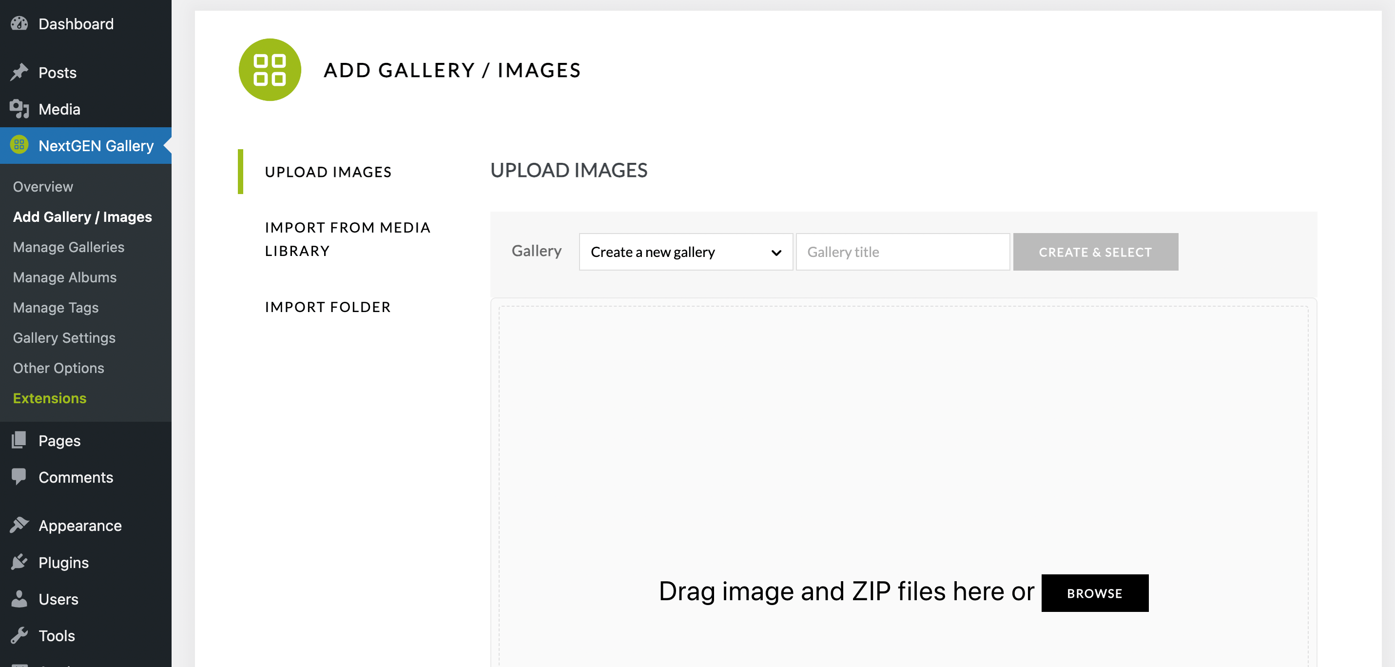 NextGEN upload images