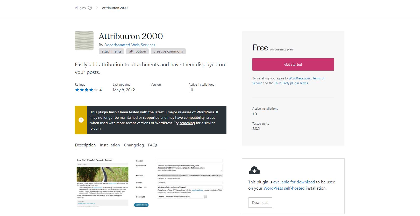 Attributron 2000 WordPress plugin page